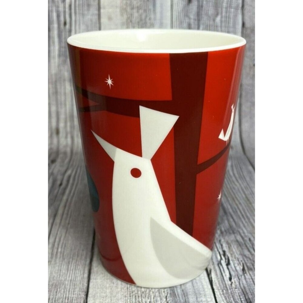 2012 Starbucks Red Holiday Mug 12 Oz With Partridge Design & Bird Logo